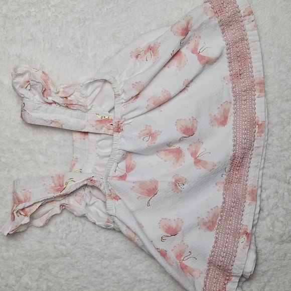 Catherine Malandrino Floral Pink and White Baby Dress Size 12 Months - Picture 5 of 6